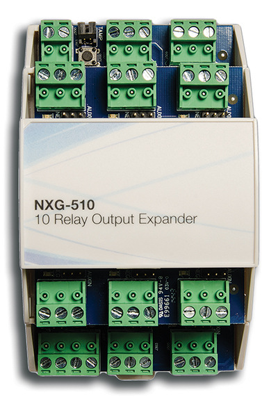 01349 Module d'extension pour centrales NXG, 10 relais, rail DIN