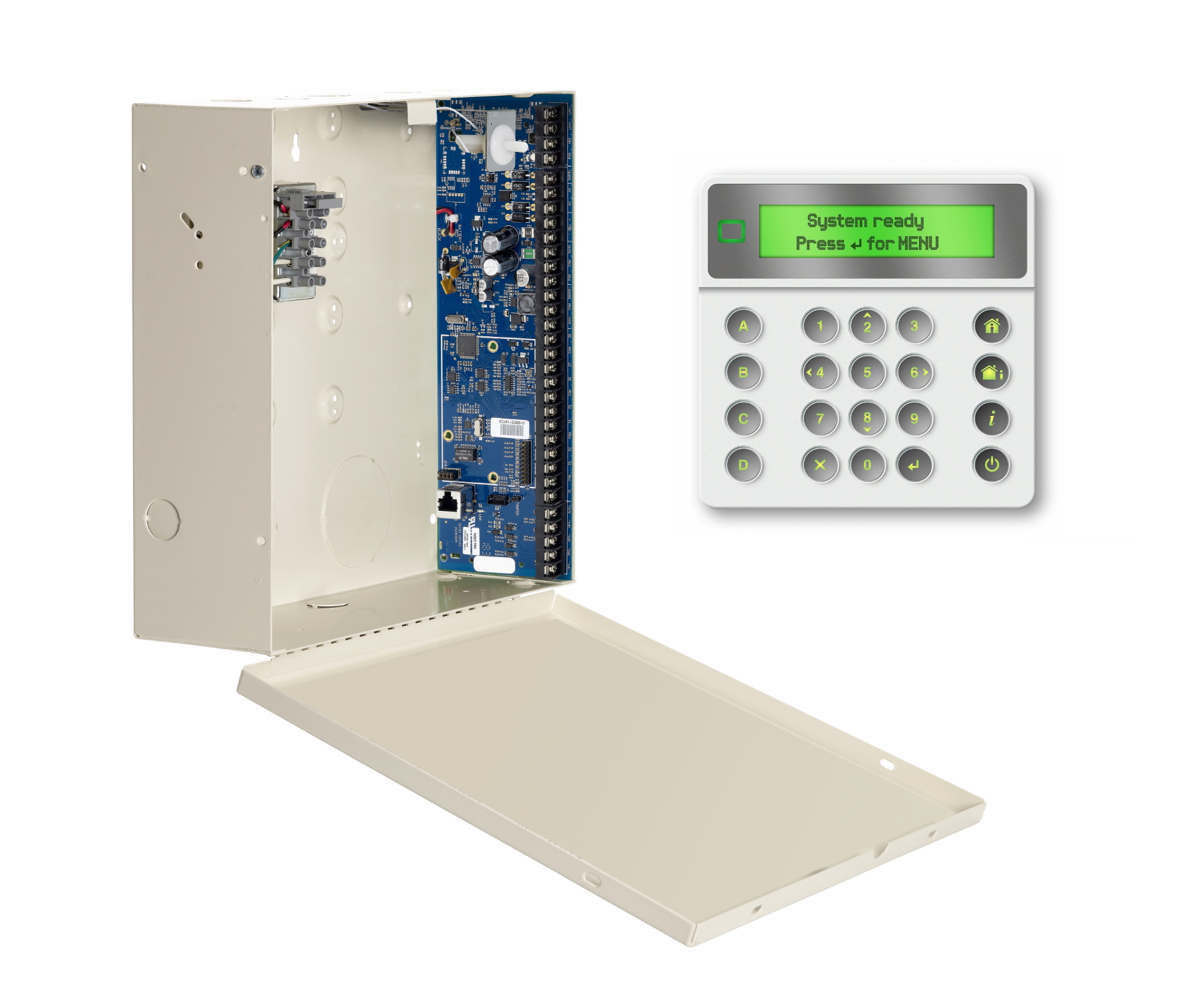 10000144 NXG Kit, IP centrale 8-48 zones, wit LCD keypad