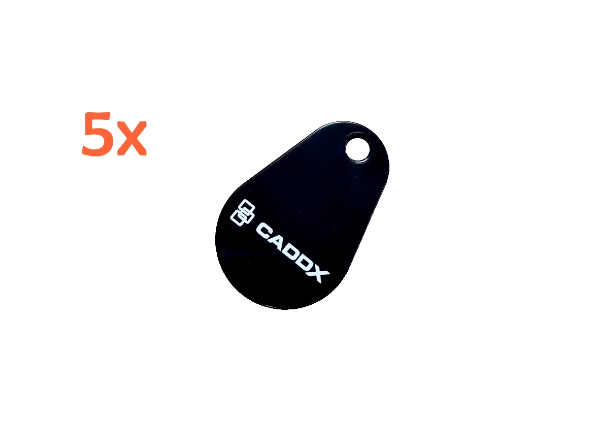 10000171 Secure NXG Tag, glanzend zwart met Caddx logo, 5 stuks