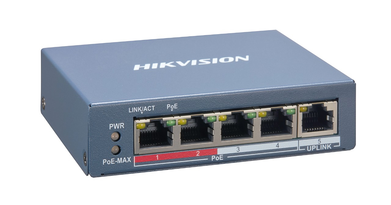 20000767 Hikvision Switch 5-ports, 4x PoE, fonction extend
