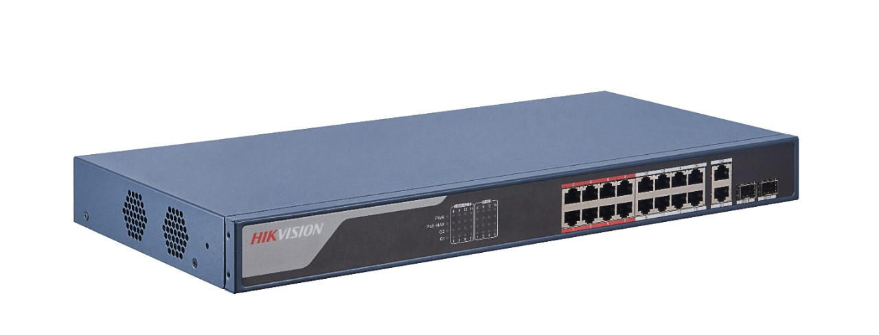 20000769 Hikvision Switch 18-ports, 16x PoE, fonction extend