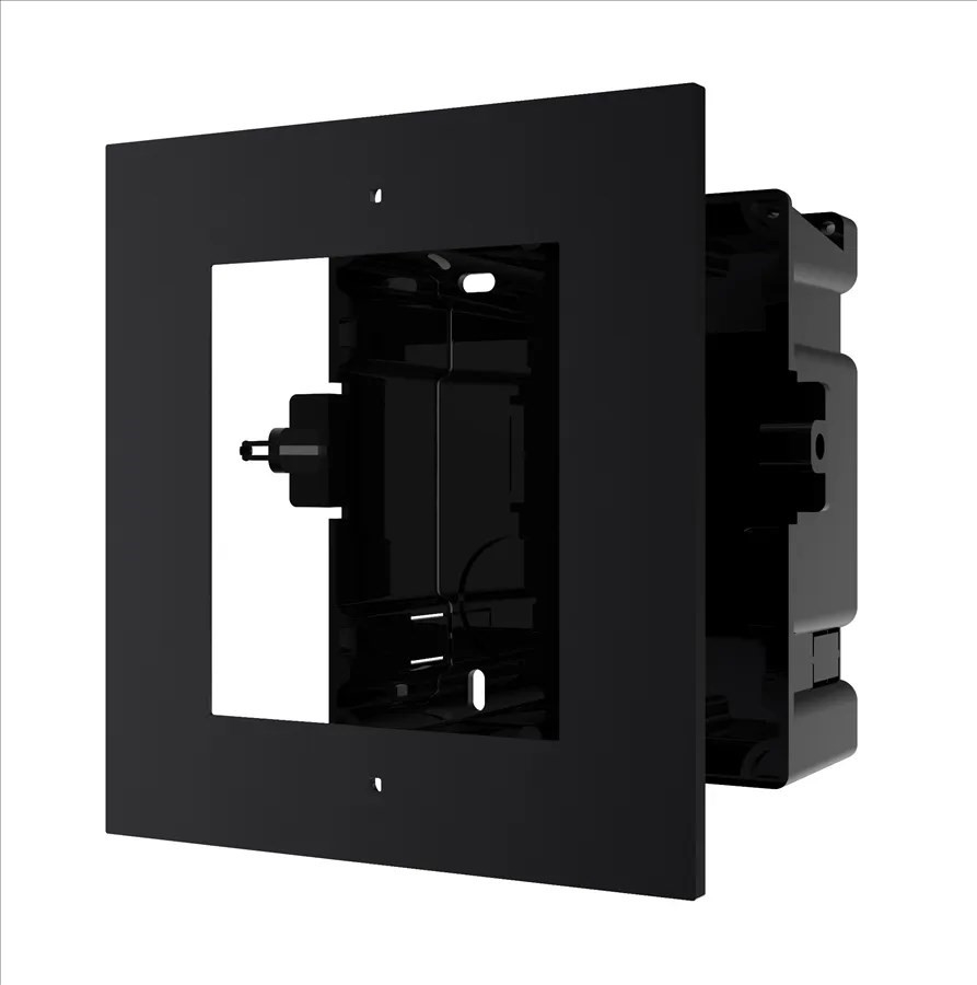 20001153 Cadre + frame encastrer 1 module Hikvision, en aluminium, noir