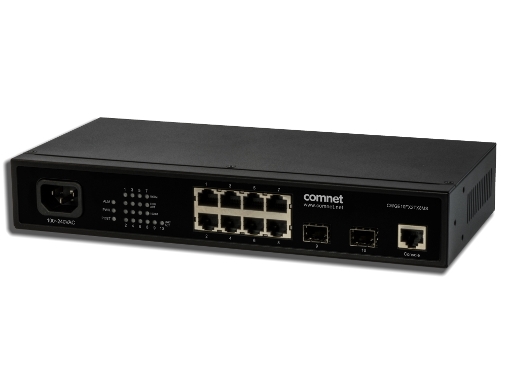 300110 Commerciële 10 poorts Gigabit managed Ethernet switch