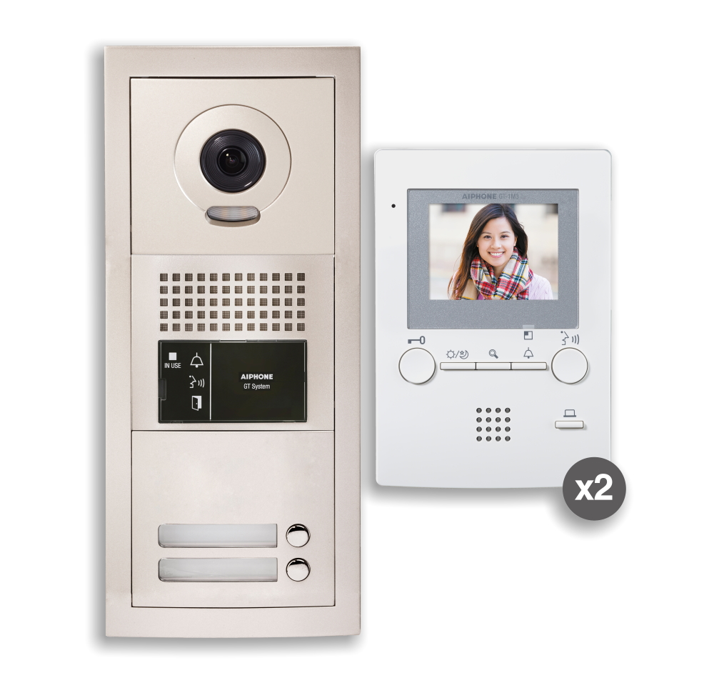 40020054 Kit Videophonie pour 2 appartements, préprogrammé