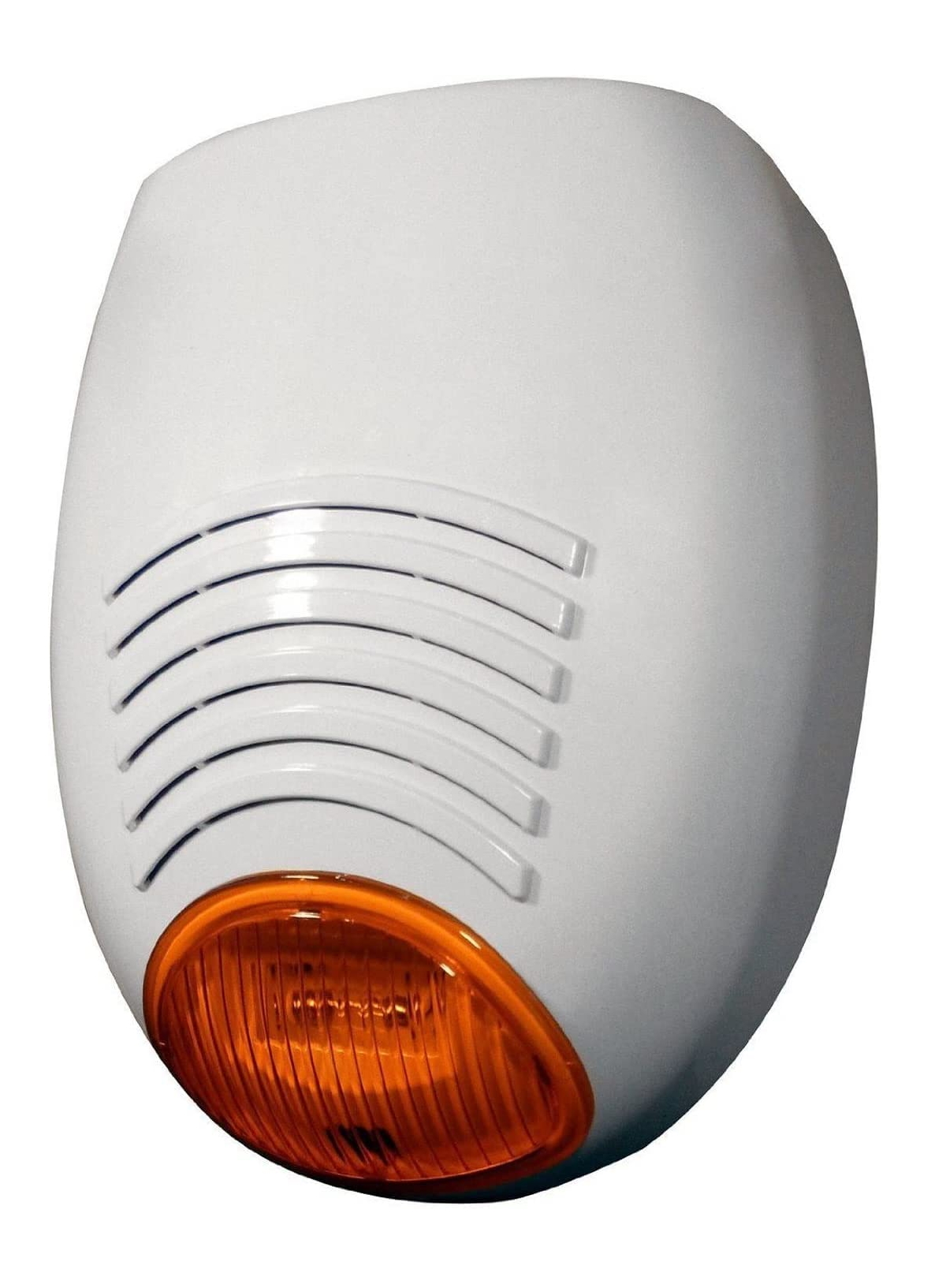 23554 Sirène extérieure autonome avec flash,ABS,blanc