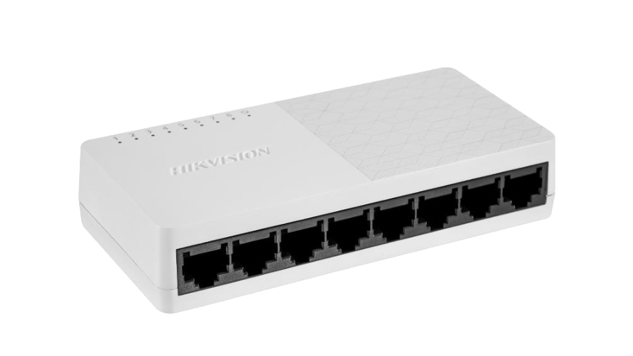 20001519 Hikvision 8-poorts Gigabit Switch, kunststof behuizing