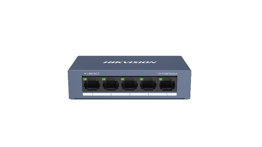 20001522 Switch Fast Ethernet Hikvision à 5 ports, boîtier en métal