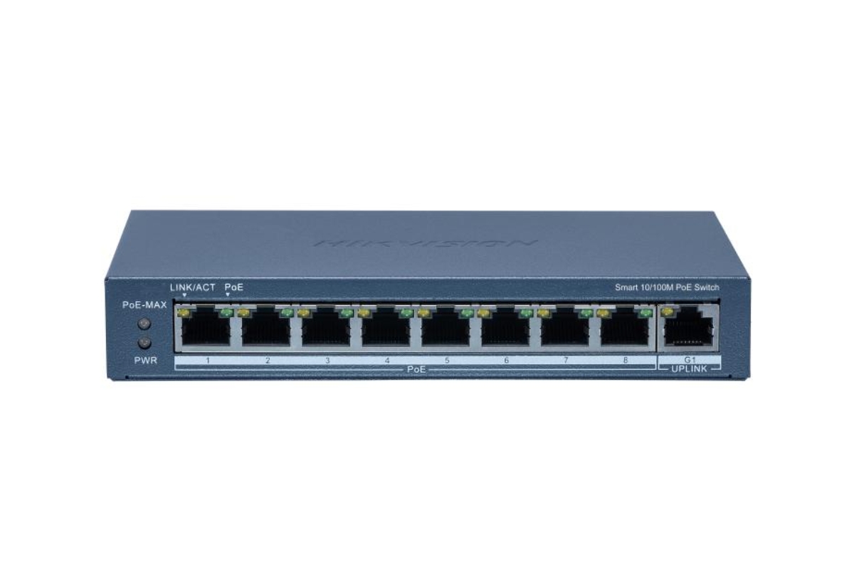 20001731 Hikvision 9-poorts Fast Ethernet Smart POE-switch