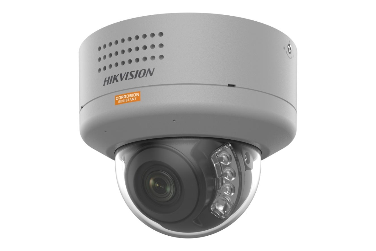 20001767 Caméra dôme fixe Hikvision 4 MP en polymère anticorrosion, avec voyant d'avertissement et audio, 2.8mm