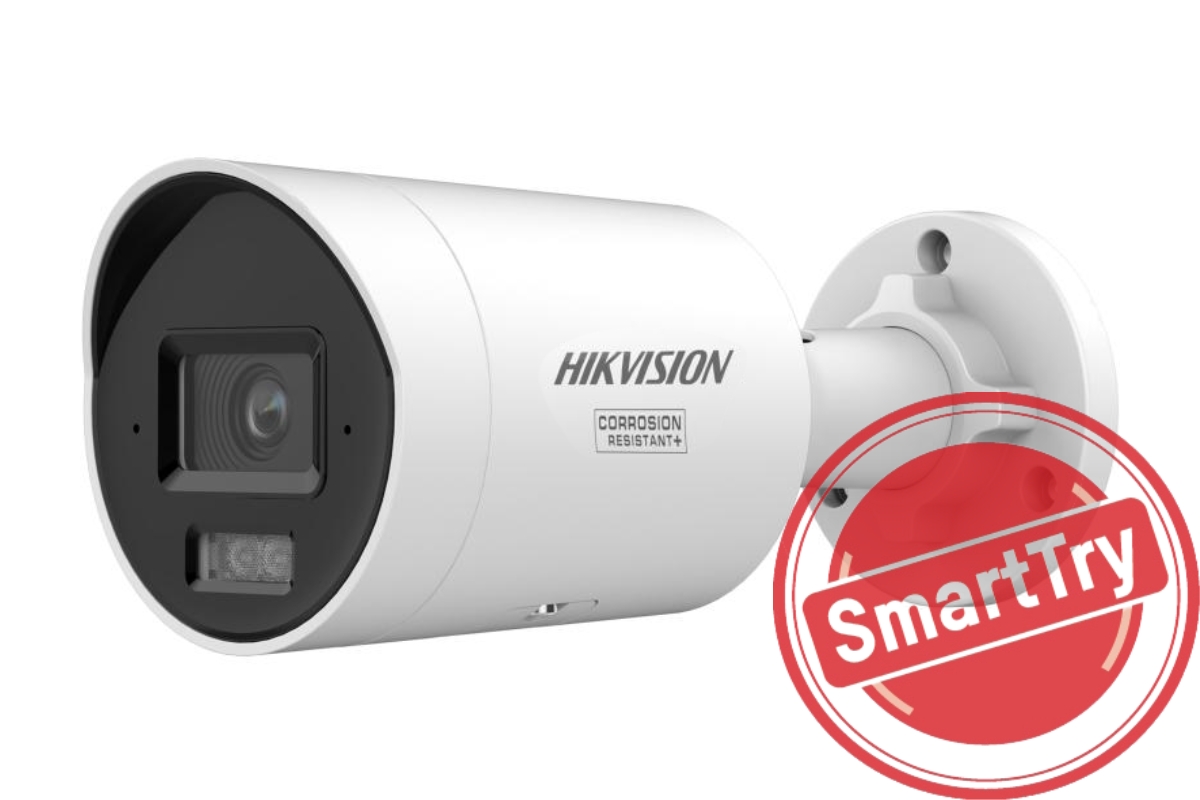 20001809 Caméra IP mini-bullet fixe Hikvision 4 MP Smart Hybrid Light avec ColorVu, 2,8 mm - SmartTry