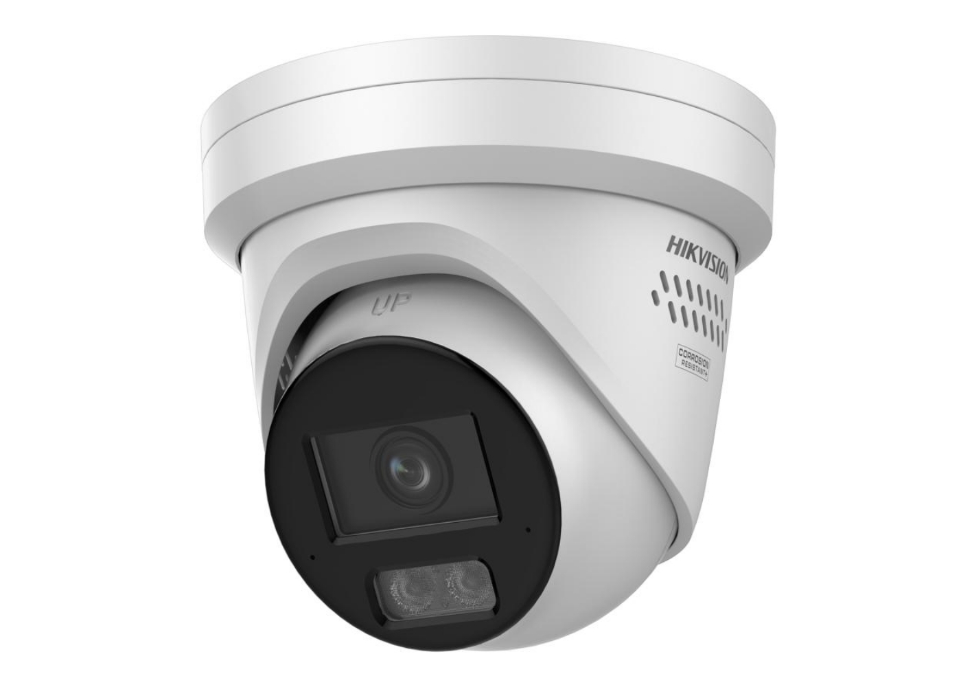 20002059 Hikvision Ultra 8 MP AcuSense vaste turret netwerk camera met stroboscoop en sirene, 2.8mm