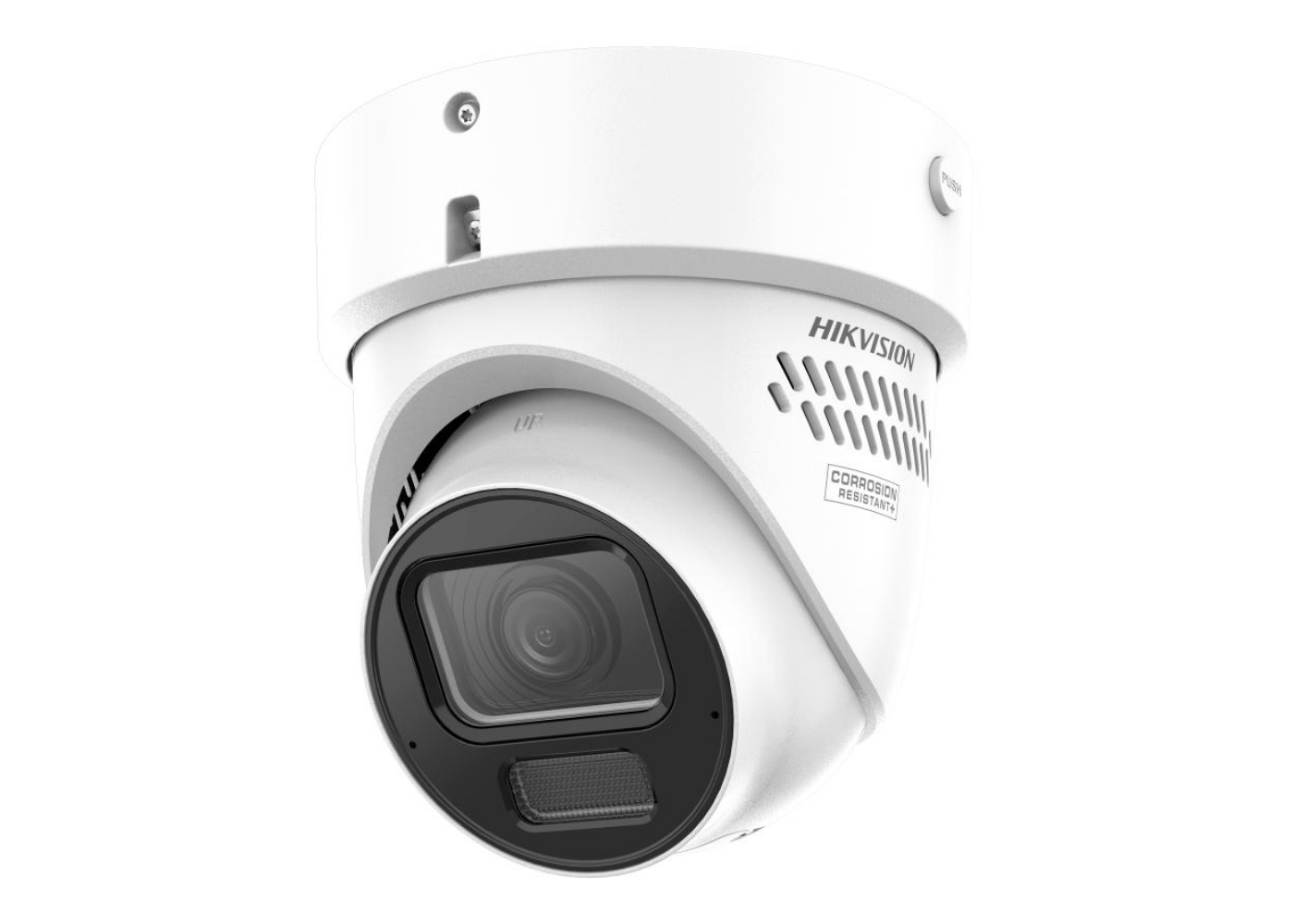 20002554 Hikvision 12MP Acusense netwerkcamera met gemotoriseerde varifocale turret, stroboscooplicht en hoorbaar waarschuwingssignaal, 2,8 mm