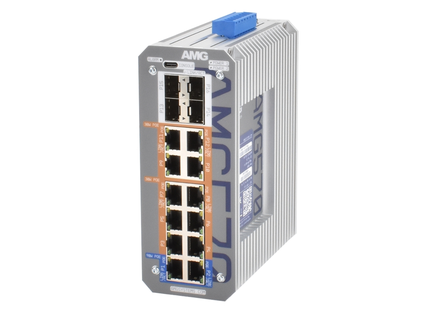 20065289 Industriële managed switch met 12x 10/100/1000TX (2x 60/90W & 10x 30W PoE), 2x 100M/1G SFP, 2x 100M/1G/2.5G SFP poorten