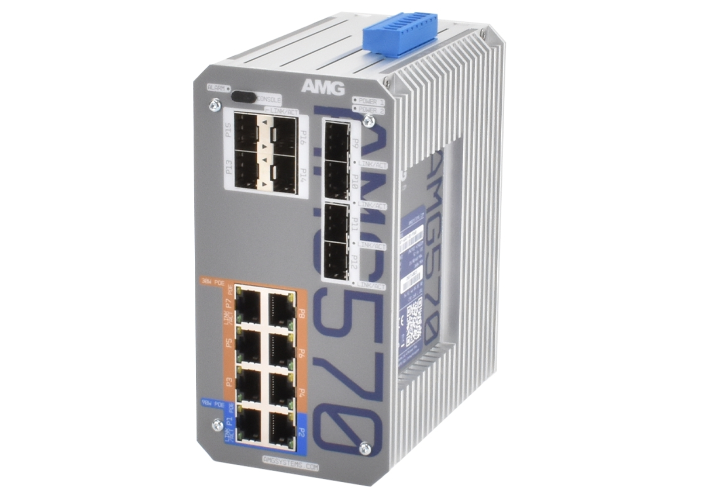 20065291 Industriële managed switch met 16 poorten, voorzien van   8x 10/100/1000TX (2x 60/90W & 6x 30W PoE), 6x 100M/1G SFP, 2x 100M/1G/2.5G SFP-poorten