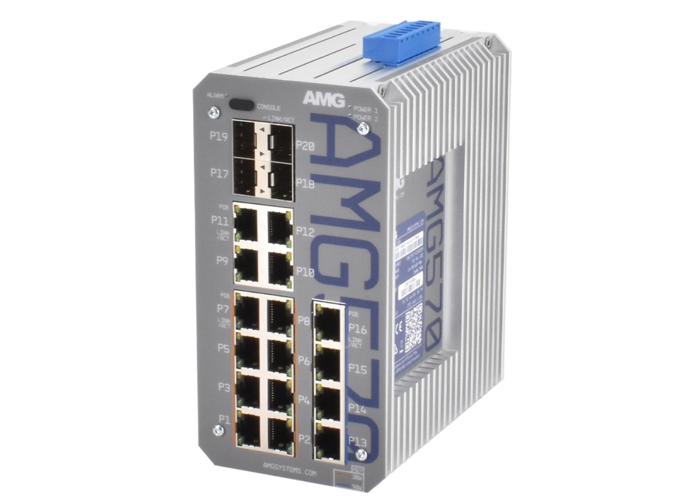 20065293 Industriële managed switch met 20 poorten, voorzien van 16x 10/100/1000TX (4x 60/90W, 8x 30W PoE & 4x Non-PoE), 2x 100M/1G SFP, 2x 100M/1G/2.5G SFP-poorten