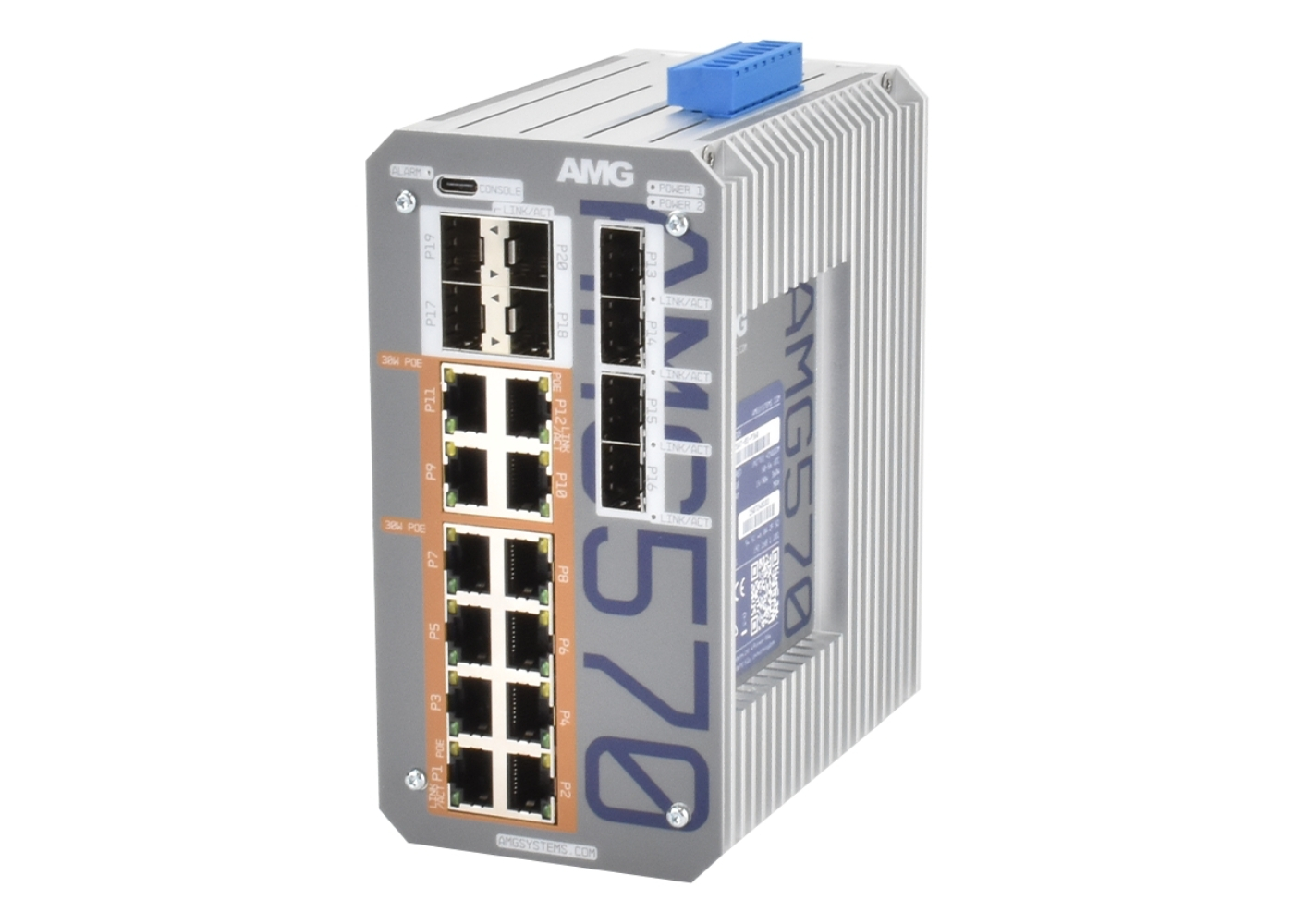 20065294 Industriële managed switch met 20 poorten, voorzien van 12x 10/100/1000TX (12x 30W PoE), 6x 100M/1G SFP, 2x 100M/1G/2.5G SFP-poorten