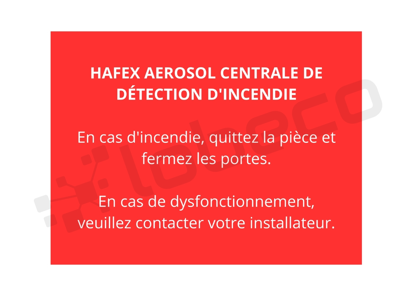30080012 HAFEX Aerosol Centrale de détection d'incendie, FR